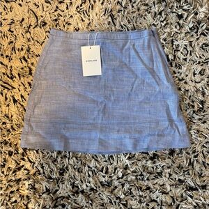 NWT Everlane Women's Light Blue Stretch Linen Mini Skirt